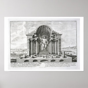 Poster A estátua do olímpico Zeus por Phidias, chapeia