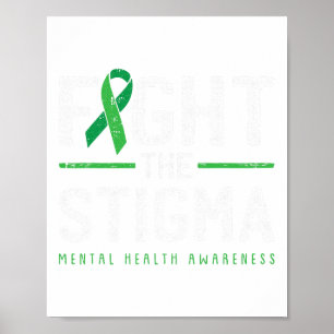 Poster A Estigma Conscientização da Saúde Mental Fita Ver
