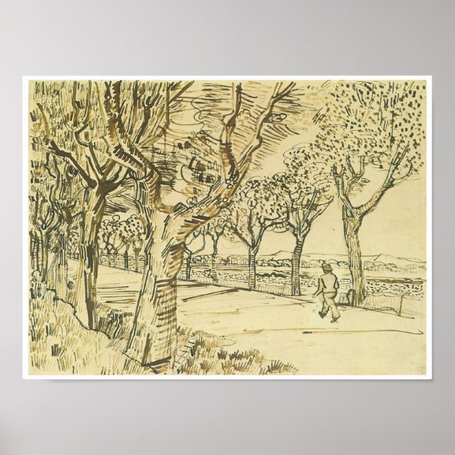 Póster A estrada para Tarascon com um homem andando, Van  (Frente)