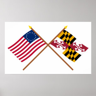Póster A estrela cruzada e Maryland dos E.U. 13 indicam
