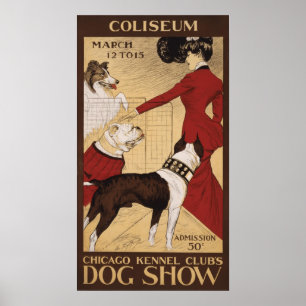 Póster A exposição de cães 1902 do clube do canil de