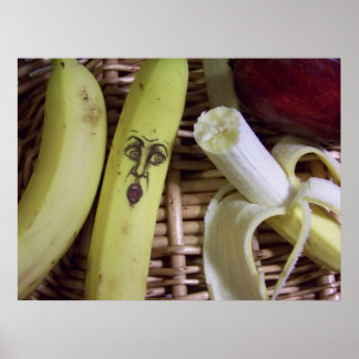 Póster a extremidade da cesta de fruta...