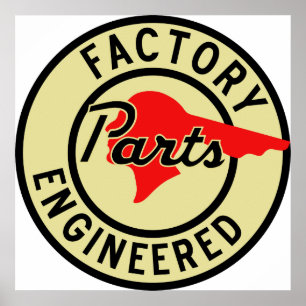 Póster A fábrica de Pontiac do vintage parte o sinal