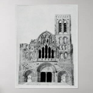 Poster A fachada de La Madeleine de Vezelay
