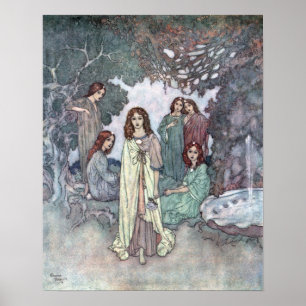 Póster A Fada do Jardim por Edmund Dulac