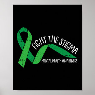 Poster A faixa verde de conscientização sobre a saúde men