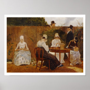 Póster A família de Chalon em seu jardim da cidade de