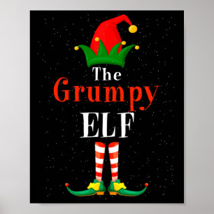Poster A Família De Natal Do Elf Pajama Engraçada Gr