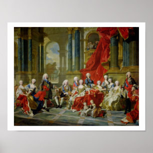 Poster A família de Philip V, 1743 (óleo em canvas)