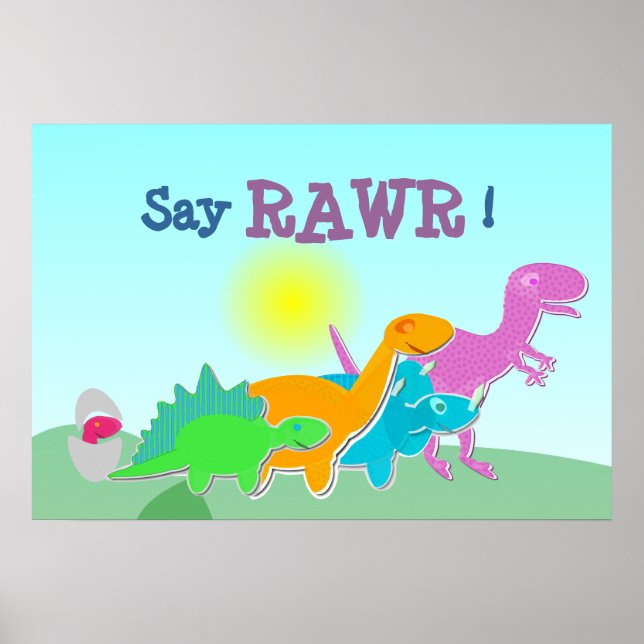 Poster A Família Dinossauro Diz Rawr! Pôster (Frente)