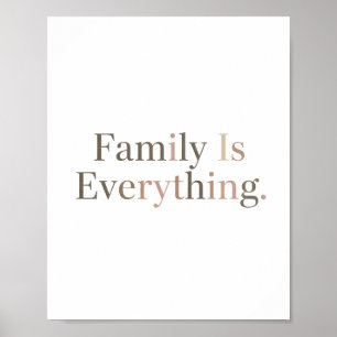 Poster A Família É Tudo Tipografia Serif Elegante