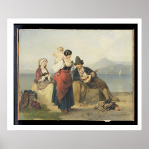 Poster A família napolitana, 1865 (óleo no painel)