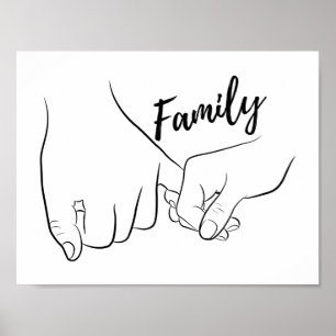 Poster A família Pinky promete uma arte de linha mínima