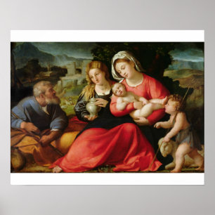 Poster A família santamente, c.1508-12 (óleo em canvas)