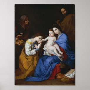Póster A família santamente com santos Anne e Catherine