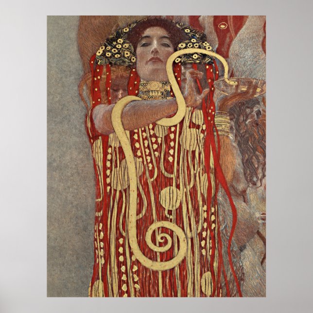 Poster A famosa pintura de Hygieia de Gustav Klimt. (Frente)