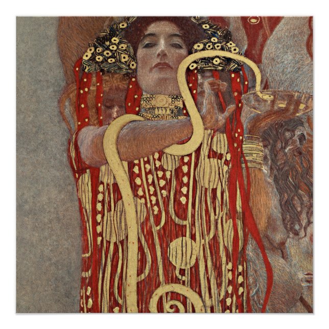 Póster A famosa pintura de Hygieia de Gustav Klimt. (Frente)