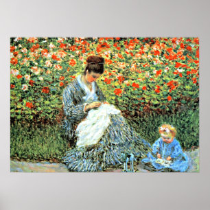 Poster A famosa pintura de Monet: Camille Monet e Child