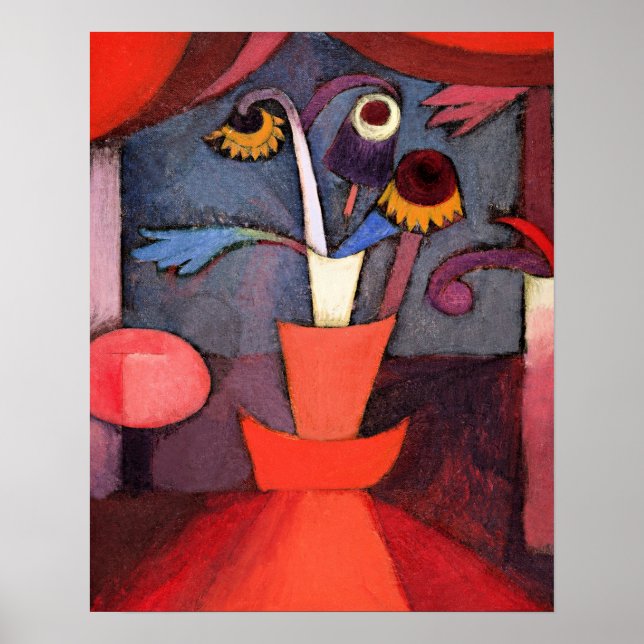 Poster A famosa pintura de Paul Klee, Autumn Flower, (Frente)
