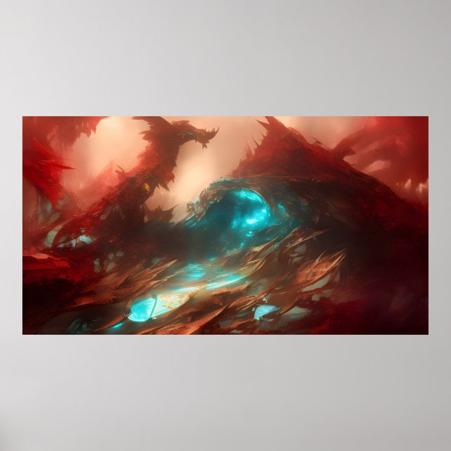 Poster A fantasia vermelha do abstrato Dream (Frente)