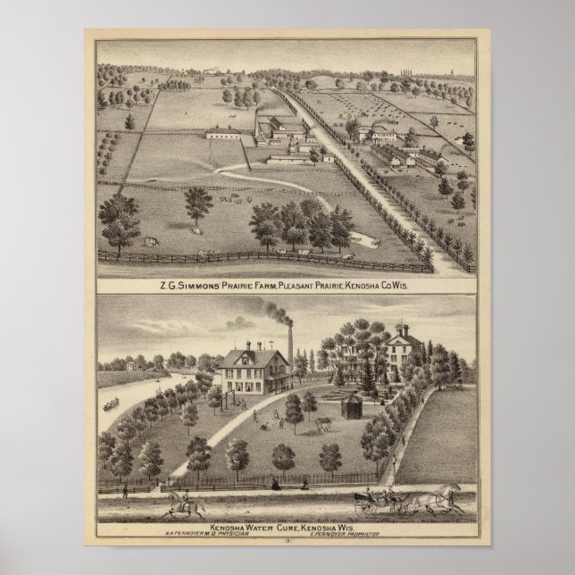 Póster A Fazenda de Simmon, Kenosha Water Cure (Frente)