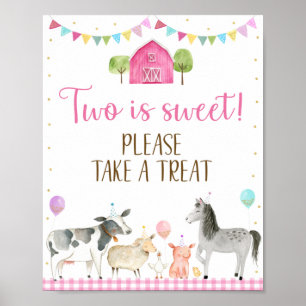 Poster A Fazenda Rosa Dois É Um Sinal De Aniversário Doce