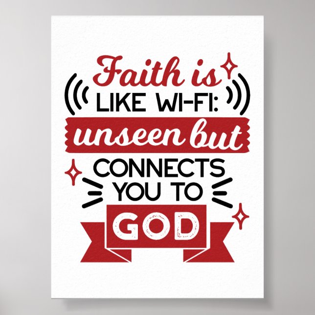 Poster A Fé É Como Wi-Fi Invisível Mas Conecta Você a Deu (Frente)