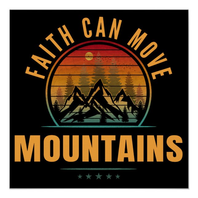 Póster A Fé Move Montanhas (Frente)