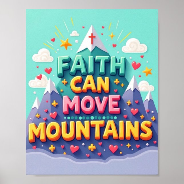 Poster A fé pode mover montanhas (Frente)