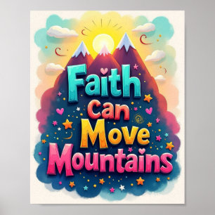 Poster A fé pode mover montanhas