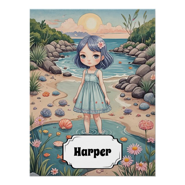 Póster A felicidade de Beachcomber é personalizada (Frente)