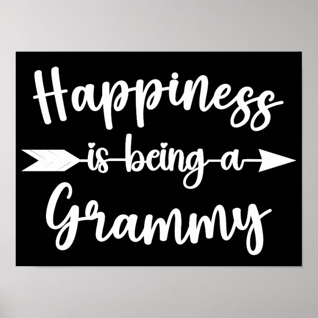 Poster A Felicidade É Ser Uma Vovó Dia de as mães Do Gram (Frente)