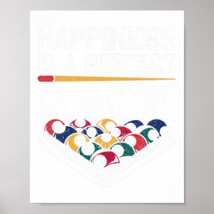 Poster A Felicidade É Um Jogador De Piscina De Rack Perfe