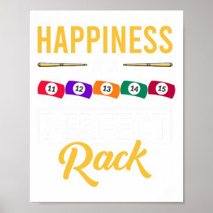 Poster A Felicidade É Um Jogo De Bilhar De Rack Perfeito