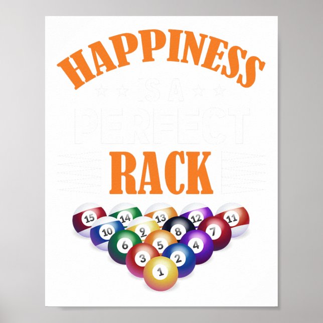 Poster A Felicidade É Um Jogo De Bilhar De Rack Perfeito  (Frente)