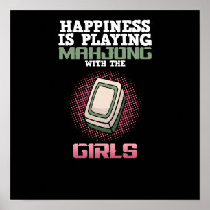 Poster A Felicidade Está Jogando Jogos Jogadores De Mahjo