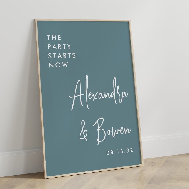 Poster A Festa Começa Agora Sinal De Casamento | Teal pre (Criador carregado)
