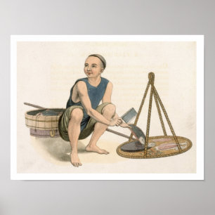 Póster A Fishmonger, plate 39 from 'The Costumes of China