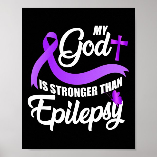 Poster A Fita de Consciência da Epilepsia Meu Deus É Mais (Frente)
