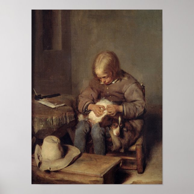 Póster A Flea-Catcher c.1655 (Frente)