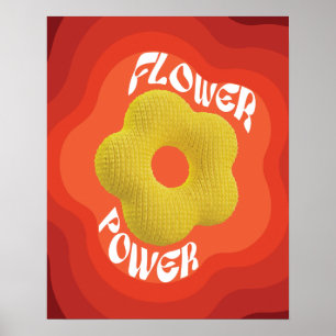 Poster A flor amarela é projetada com uma malha única