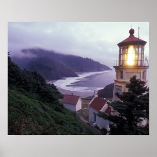 Póster A foggy day on the Oregon coast at the Heceta