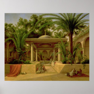 Póster A fonte de Khabanija, o Cairo, 1845