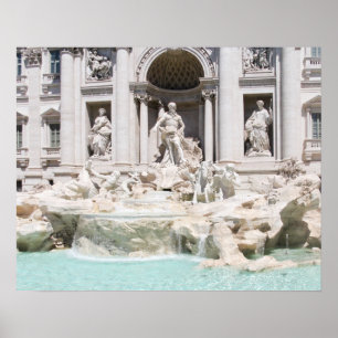 Poster A fonte famosa do Trevi, Roma, Italia