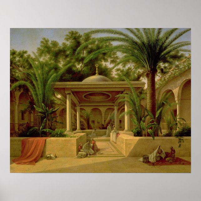 Póster A fonte Khabanija, Cairo, 1845 (Frente)