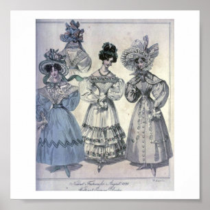 Poster A forma 1800's das mulheres do vintage