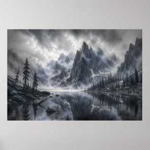 Poster A Forma do Silêncio – Paisagem Preto e Branco