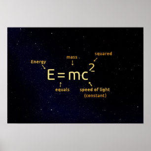 Poster a fórmula da matemática de einstein na noite sta