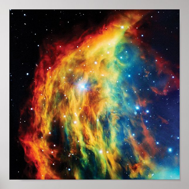 Póster A Foto Espacial Exterior do Hubble Nebula Medusa (Frente)