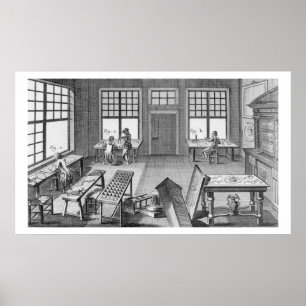 Poster A furniture inlayer's workshop, from the 'Encyclop